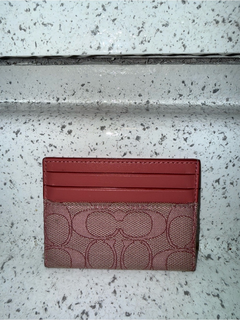Coach Signature Card Holder in Pink